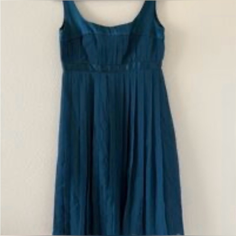 Maggy London Teal Pleated Midi Dress
